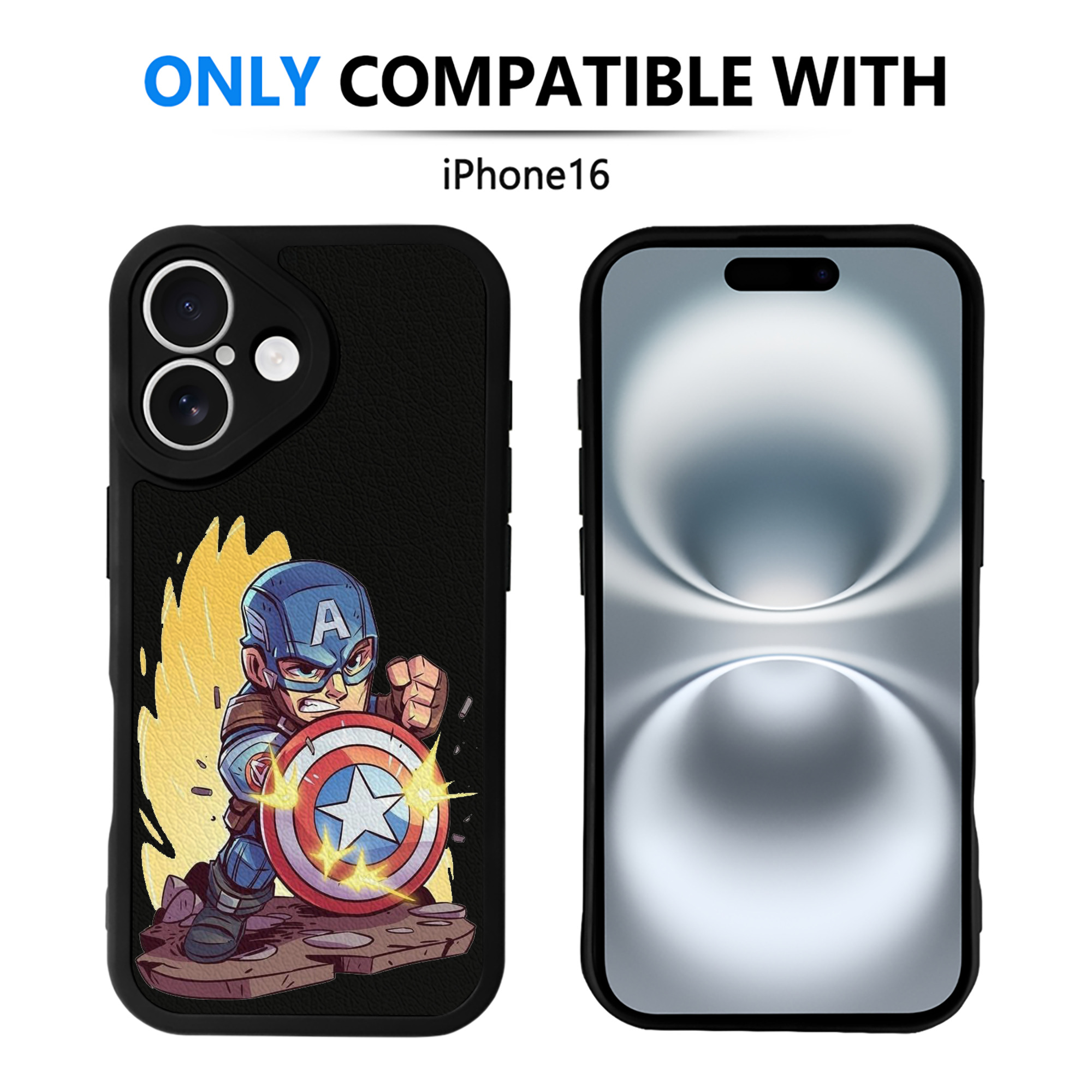 （画像用） アベンジャーズ The Avengers 【iPhone 16シリーズ対応】シリコンスマホケース（レザー調） 材質：シリコン
